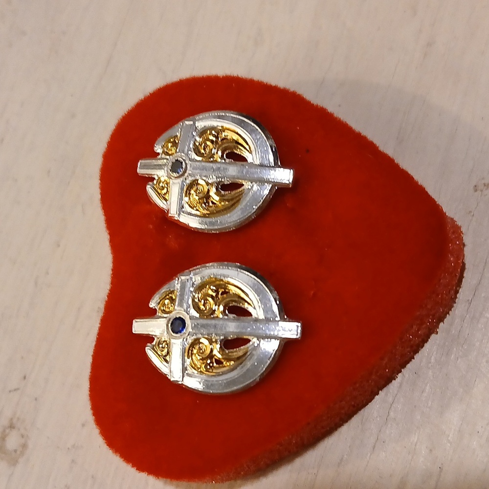 Cross Silvertone Earrings